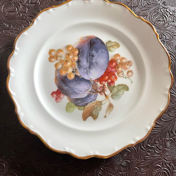 Set of 2 Schumann Arzberg dessert fruit plates vintage Gold Rimmed - Picture 4 of 9